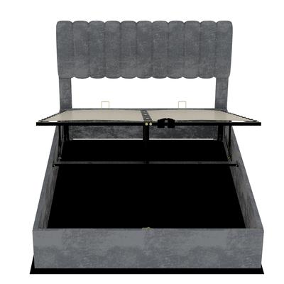 STILVORA Polsterbett Stoff Grau 140x200 cm, Metallgestell, moderne Optik, einfache Montage