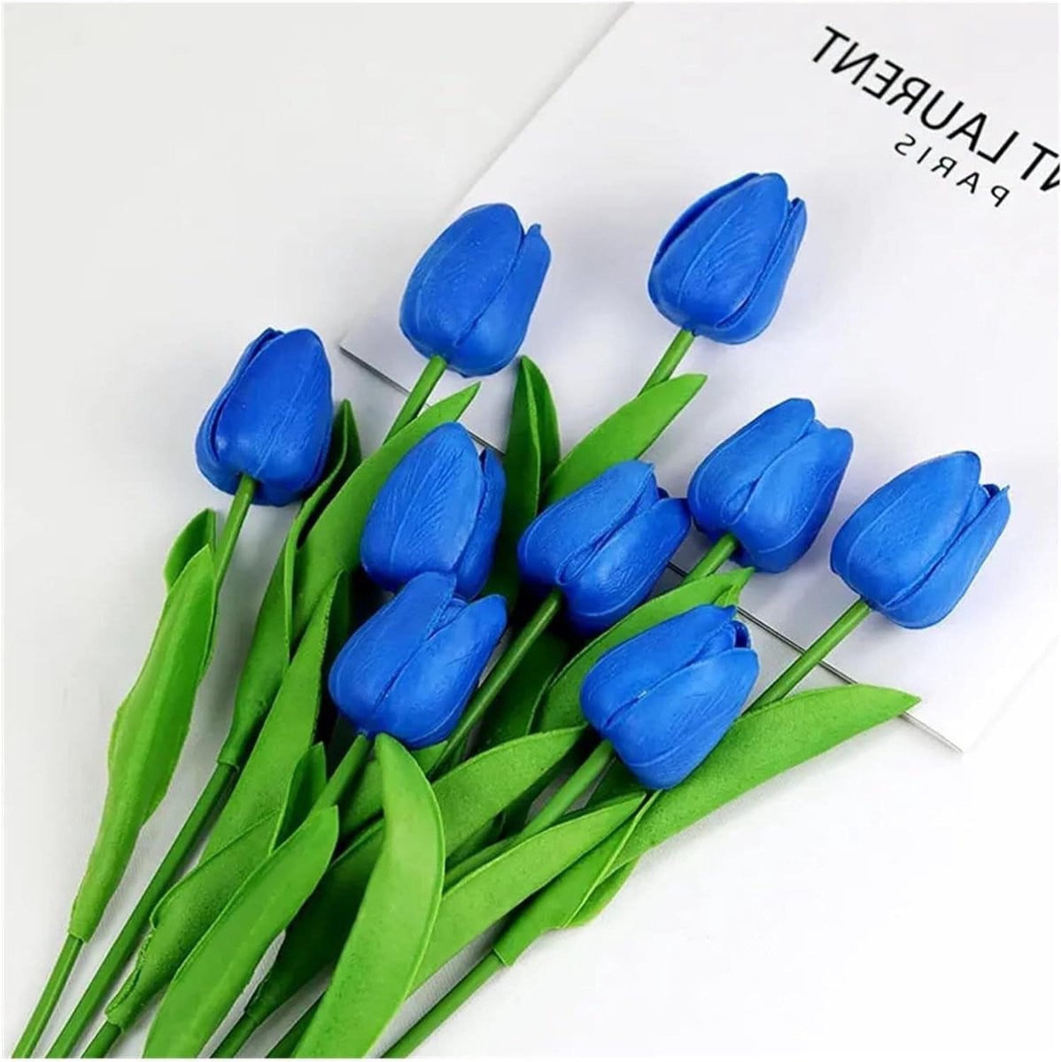 Set van 5 realistische kunsttulpen voor huisdecoratie, kleur 24
