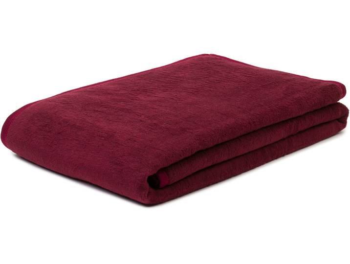 Wohndecke GÖZZE Arizona , rot (bordeaux), B:150cm L:200cm, Baumwolle, Polyacryl, Polyester, Wohndecken, Wohndecke, mit farblich passender Bandeinfassung