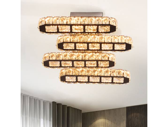 Plafonnier moderne luxe cristal Led Lustre nordique décor à la maison éclairage Lustre salon salle à manger chambre Lumin luminaire