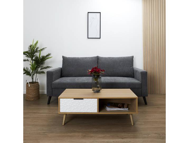 Table Basse - HOME DECO FACTORY - Sven - Moderne - Bois - Marron et Blanc