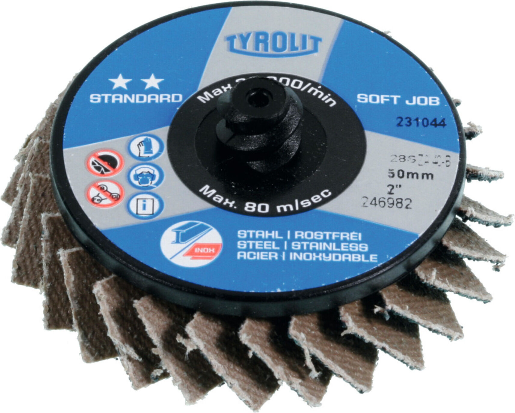 TYROLIT Soft Job Fächerschleifscheibe (ZA),Ø 50,8 mm, Körnung: 40 (246982)