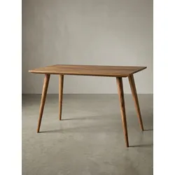 Esstisch Massivholz Rechteckig Rustikal Landhausstil REPA, Dunkelbraun 60x120x76 cm