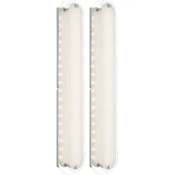 LED Wandleuchte Glas satiniert Spiegelleuchte Chrom Wandlampe Wohnzimmer, 9W 492Lm warmweiß, LxBxH 47x8x6 cm, 2er Set