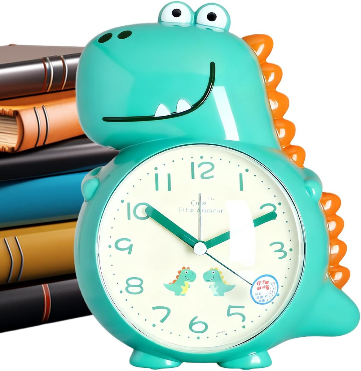 Kinderwekker Dierdesign Analoog Alarm met Zingende Luidspreker - Groen - B/D/H: 19.5 x 15.2 x 11.5 cm