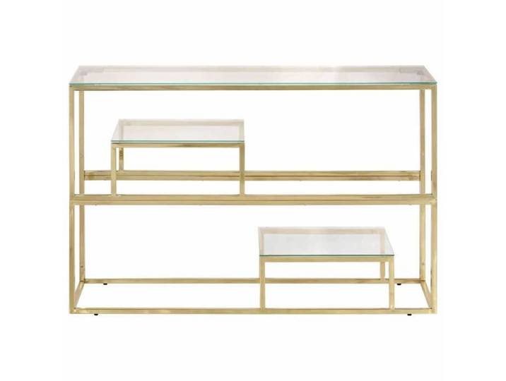 {Or}Table moderne - Table console/couloir - doré acier inoxydable et verre trempé - Cadre robuste_8458
