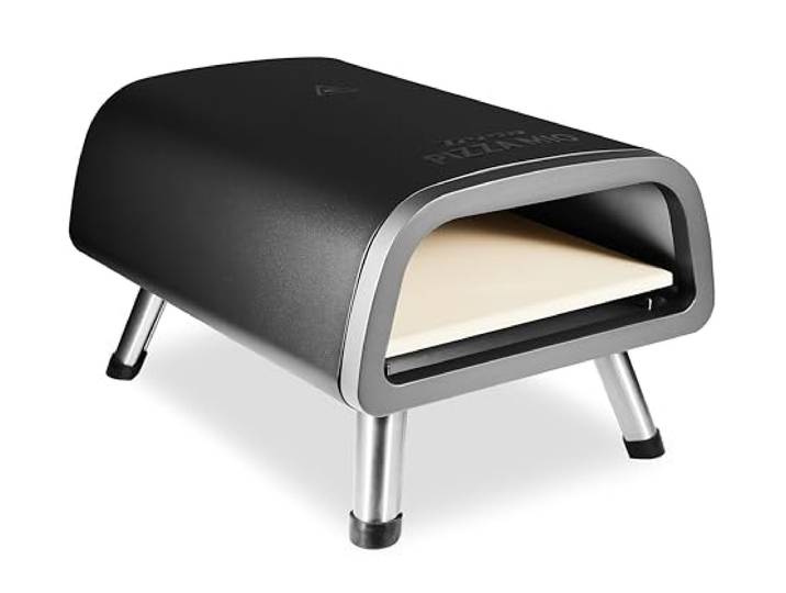 Trisa Pizza Mio Elektro Pizzaofen 450°C 2200W Cordierit-Stein Anthrazit 450°C Max. Temperatur, 2200W, Stufenloser Regler, Cordierit-Stein 42,5x30cm, Outdoor & Balkon, Inkl. Einschießschaufe
