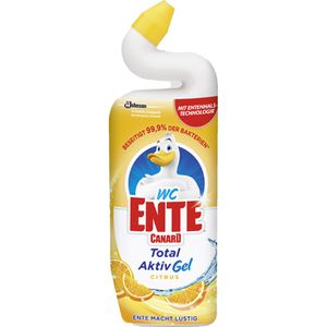 WC-Ente WC-Reiniger Total Activ Citrus, Gel, desinfizierend, mit Citrusduft, Schräghalsflasche 750 ml