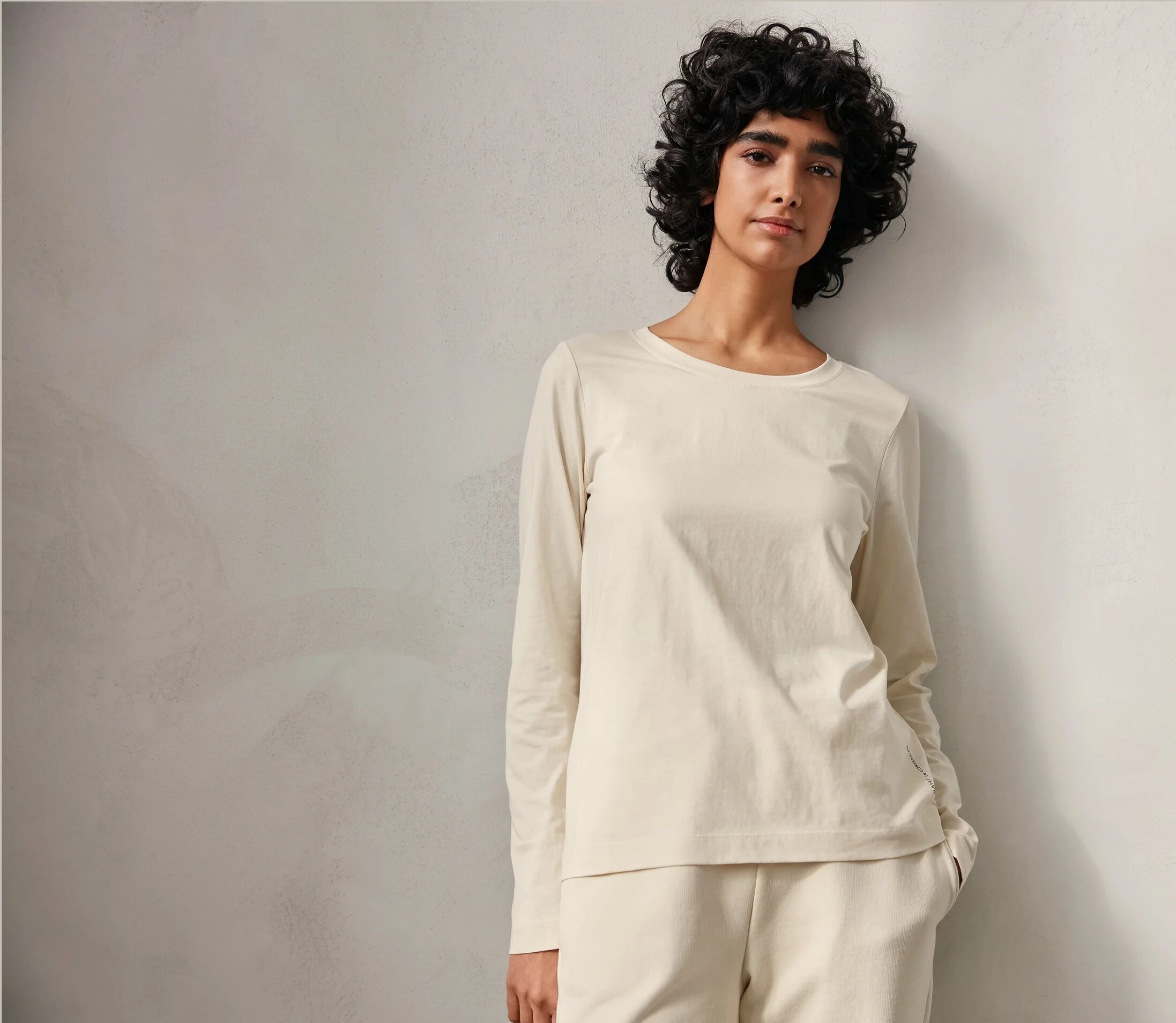 Nah/Studio Longsleeve - Baumwolle - Gr. XS - ungefärbt