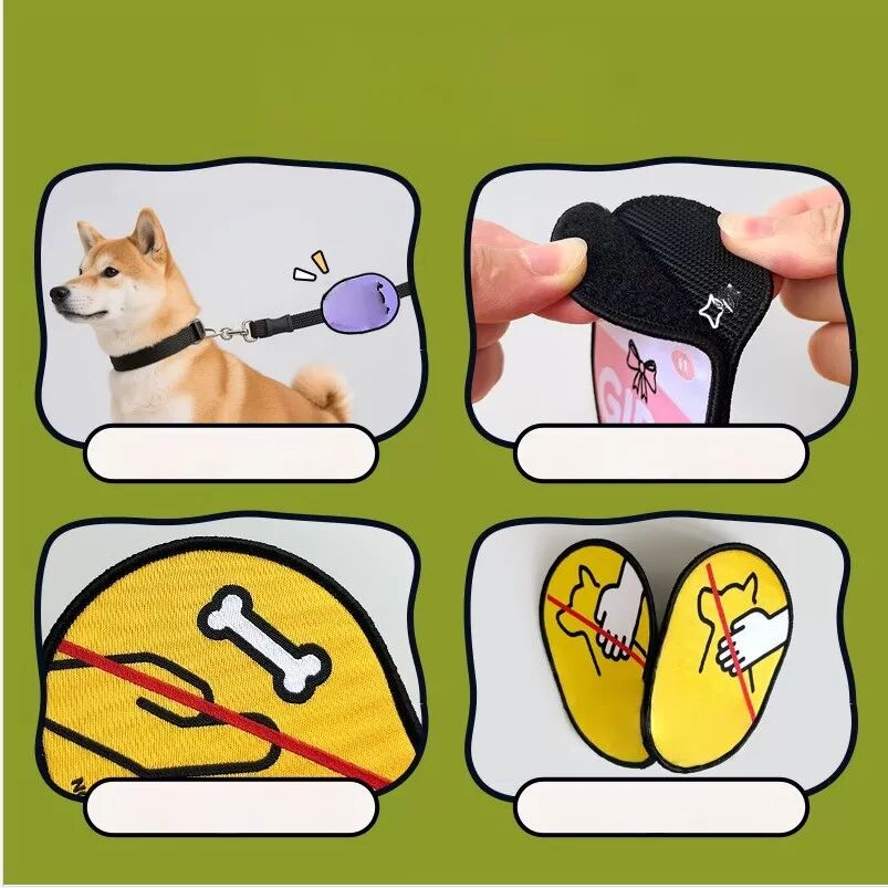 INF Gefahr Hunde Patch - Klett-Warnschild für Hunde Geschirr, kompatibel mit verschiedenen Marken