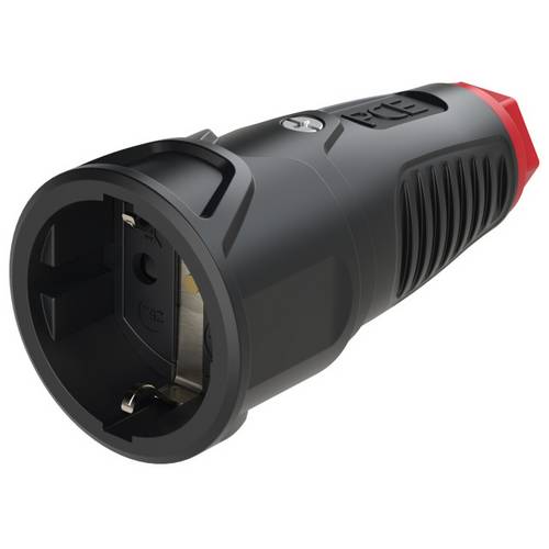 PCE 2510-src Schutzkontaktkupplung Kunststoff, Gummi 230V Schwarz IP20