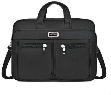 LightInthebox Men's Business Laptop Bag with Shoulder Strap, Water-Resistant Work Briefcase with Multiple Zipper Pockets for Office and Travel
