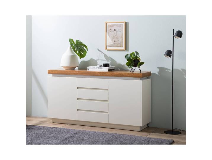 Enfilade I 150 x 80 x 40cm Blanc/Blanc mat