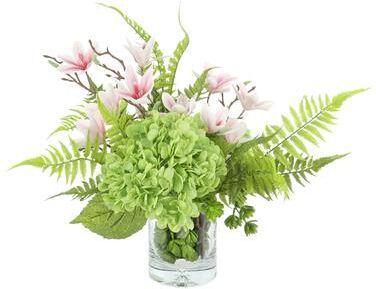 Creative Labs Floral Centerpiece with Hydrangeas and Butterfly Magnolias - 20