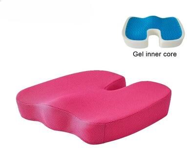 Inspired Finds Gel Orthopedic Seat Cushion U Shaped Memory Foam Chair Pad For Coccyx And Office Support red
