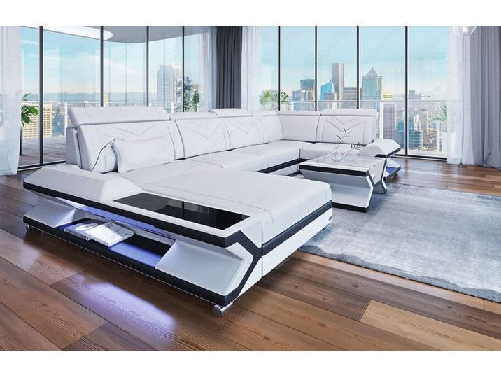 Designsofa Napoli Eleganz Pur U-Form aus Leder