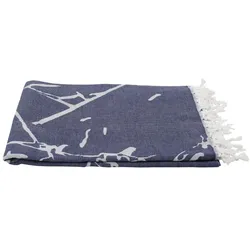 my Hamam Handtuch Hamamtuch als Strandtuch "Marmor" | marineblau