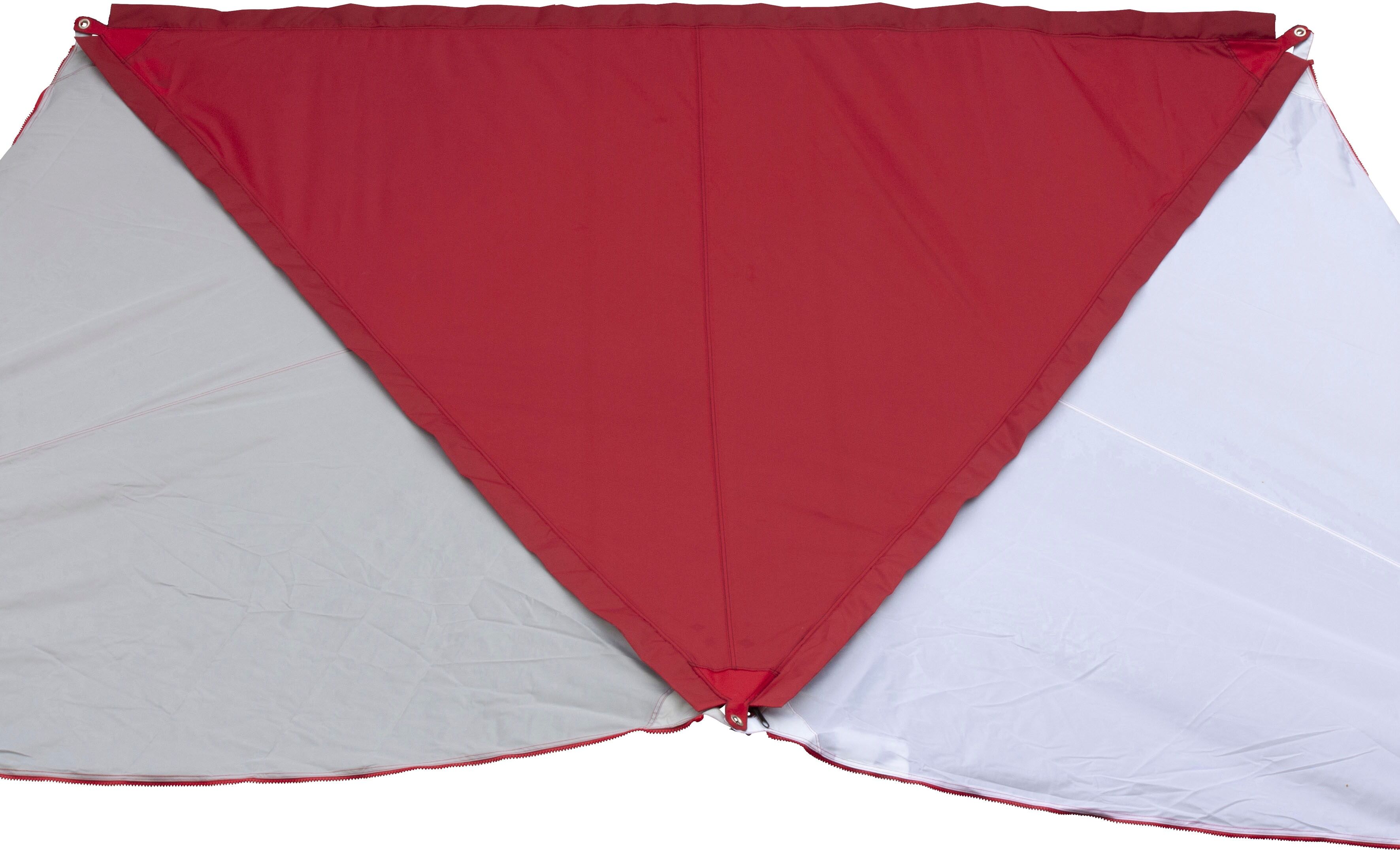 Sonnensegel BENT "Zip-Protect Canvas Single", rot (rot, rv schwarz mit rv, abdeckung), Sonnensegel, B/T: 250cm x 250cm, Polyester, B:250cm T:250cm