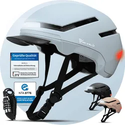 Fahrradhelm mit Front- und Rücklicht NOVA - Himmelblau - L - Bestseller,Neu,oft gekauft