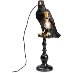KARE DESIGN Tischleuchte Sitting Crow Polyresin Schwarz