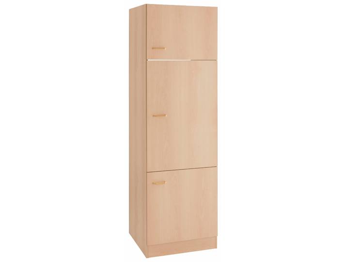 Kühlumbauschrank KOCHSTATION KS-Elster , braun (buchefarben), B:60cm H:200cm T:60cm, Holzwerkstoff, Schränke, Kühlumbauschrank, Breite 60 cm