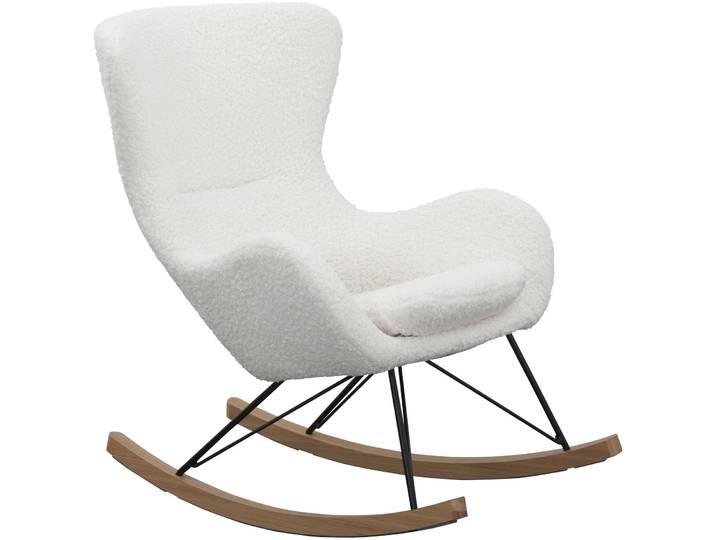 Schaukelstuhl Teddy II Weiss Stoff B 75 cm - Schaukelstuhl