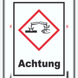 HB-Druck Schild Ätzende Wirkung Achtung Ätzwirkung hochkant A3 (297x420mm)