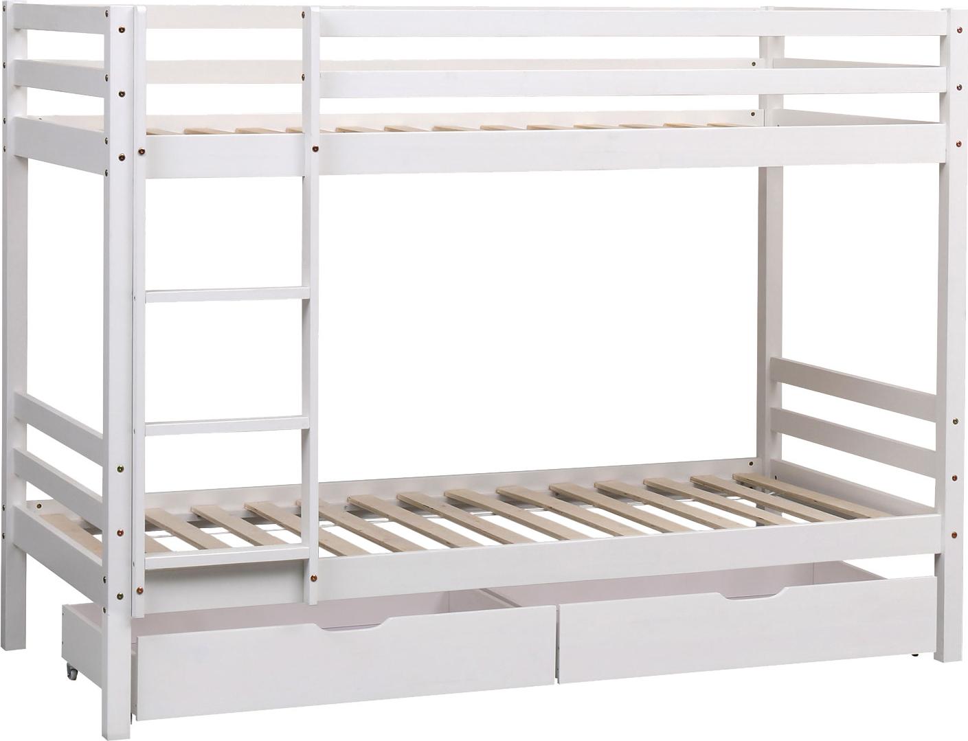 Etagenbett für Kinder 190x90cm weiß mit Schubladen AMBRE