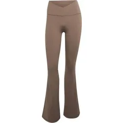 ADIDAS Damen Tight 3-Steifen Studio All Me Flare X-Over, Größe XXL in Braun Braun
