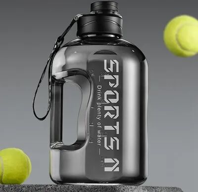 Perfect Picks Market Large Capacity Water Bottle Sports Gym Kettle For Travel & Camping Portable BPA Free Plastic Space Cup black 1.7l