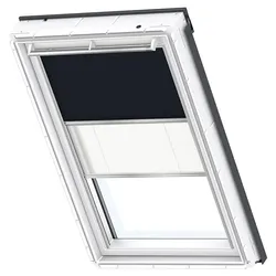 VELUX Verdunkelung Plus DFD Manuell Uni Dunkelblau/Weiß 1100, C02, Aluminiumschiene,GEL,Manuell,VELUX