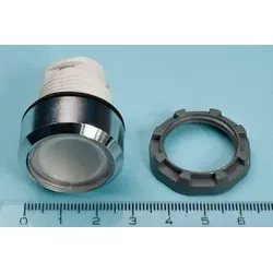 ABB MP1-31C Leuchtdrucktaster, schwarz, flach-tastend, Frontring, Metall verchromt beleuchtbar, transparent 1SFA611100R3108  - 10 Stück