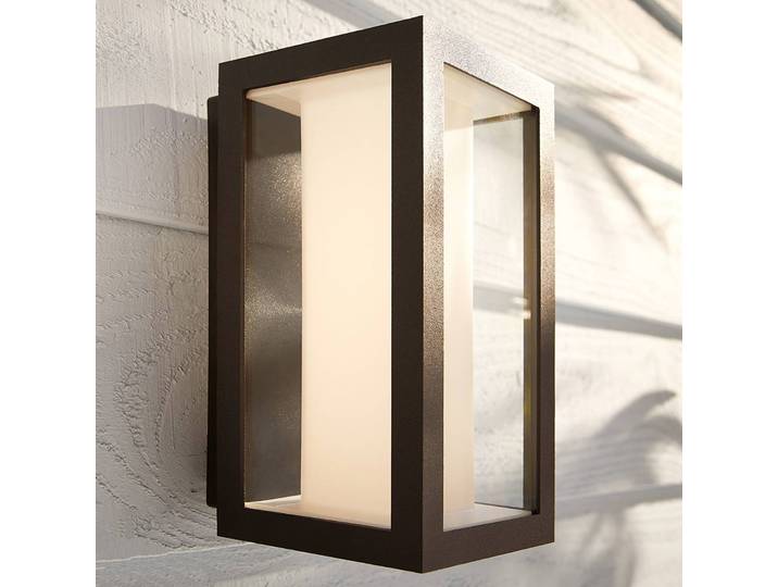 Philips Hue Außenwandlampe Impress, RGBW, IP44, smart dimmbar, schwarz, Aluminium, Modern