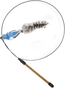 Inspire Curations FlutterChase Interactive Feather Bird Wand Toy For Cats b handheld