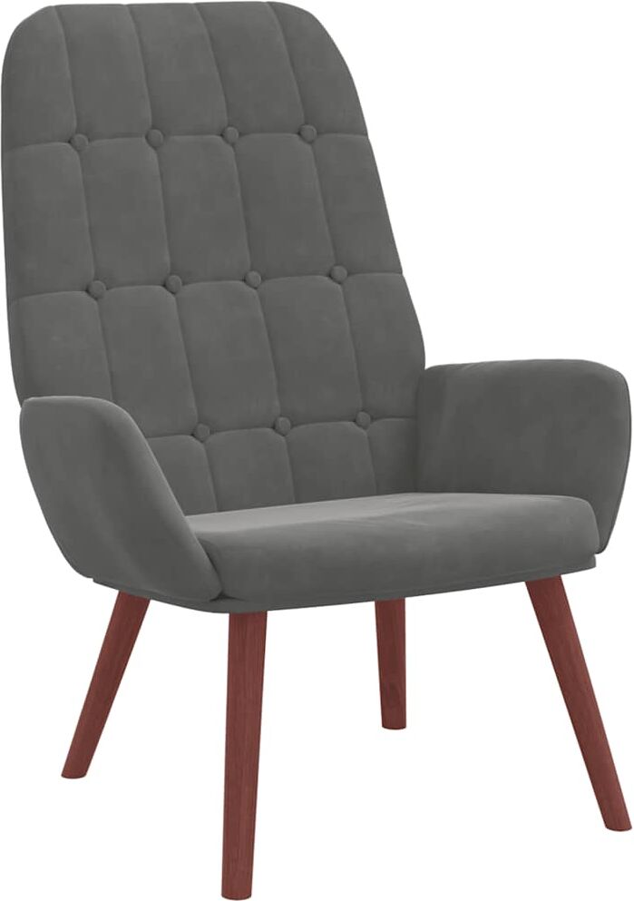 vidaXL Fauteuil relaxant velours gris foncé