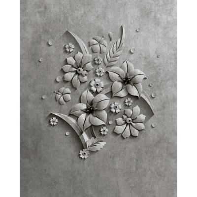 Fototapete LIVING WALLS "Walls by Patel Relief 1", grau, B:2m L:2,5m, Vlies, Tapeten, Vlies, Wand, Schräge