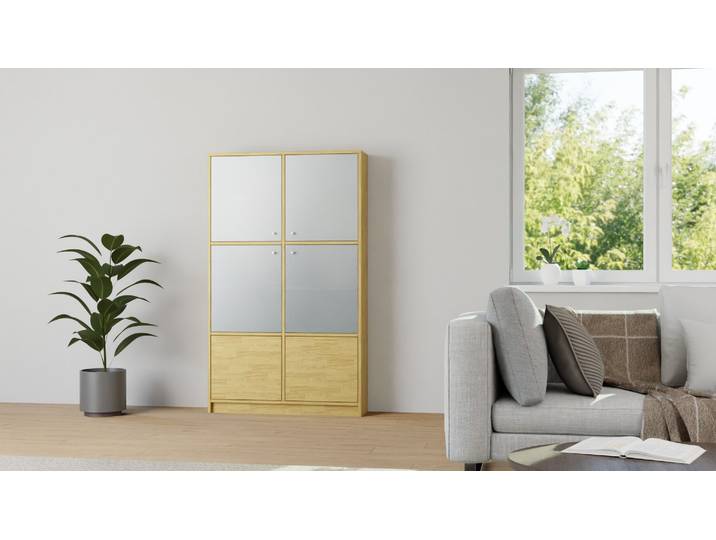 Vaisselier large sur mesure Pickawood Chêne Naturel huilé