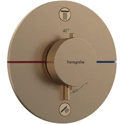 Hansgrohe ShowerSelect Comfort S Thermostat Unterputz, Brushed Bronze, 2 Verbraucher, einfache Installation, Sicherheitssperre bei 40°C