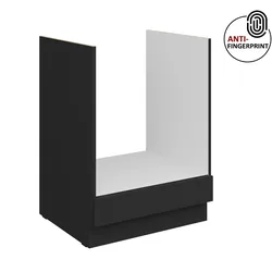 Küchen Herdschrank 60 Küche ARIA Schwarz matt Anti Fingerprint Küchenzeile