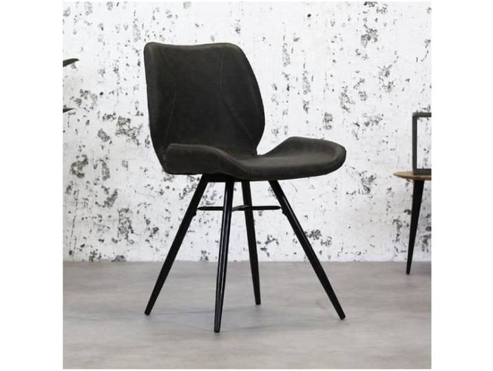 Beau Chaise De Salle À Manger Industriel - Anthracite