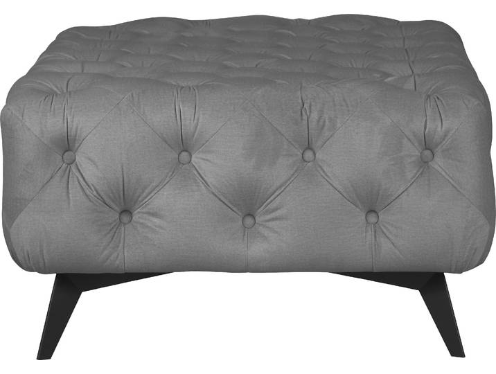 Polsterhocker HOME AFFAIRE Amaury , grau, B:80cm H:45cm T:80cm, Struktur (100% Polyester9;Samtoptik (100% Polyester), Hocker, Polsterhocker, Chesterfield-Optik, Breite 80cm, Fußfarbe wählbar