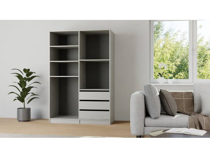Armoire penderie ouverte sur mesure Mélaminé premium Gris