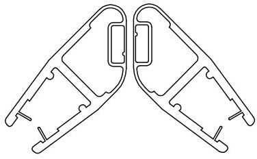HSK magnetic seals 45° straight for 6 mm glass E100055-90-Alu