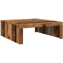 Décoshop26 - Couchtisch im rustikalen Stil 100 x 100 x 35 cm gealtertes braunes Holzwerkstoff DEC040200
