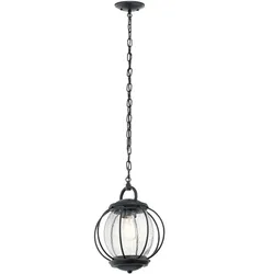 Elstead Lighting, Gartenbeleuchtung, Vandalia Aussen-Hängeleuchte E27 Strukturiertes Schwarz IP44 (E27, IP44)