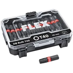 Flex Bitset Bit Bohrschrauber Schrauber Set DB Bulk T40 Torx 25 Stück 530493