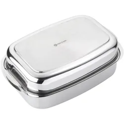 Schulte-Ufer SUS Allzweck Edelstahl Bräter Induktion 36 cm, Pfanne + Kochtopf, Silber
