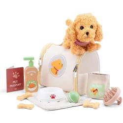 New Classic Toys Spielzeug Haustierpflege-Set mit Plüschhund und Zubehör