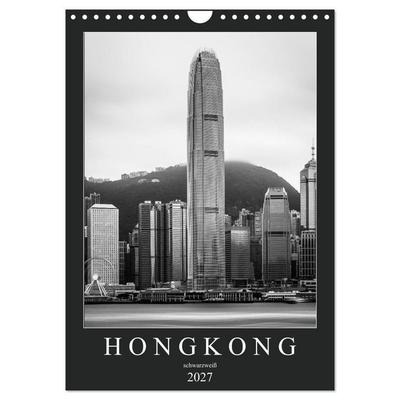 Hongkong schwarzweiß (Wandkalender 2027 DIN A4 hoch), CALVENDO Monatskalender