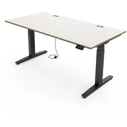 Yaasa Desk Expert, Multiplex Weiß/Schwarz, 160x80 cm - Elektrisch höhenverstellbarer Schreibtisch